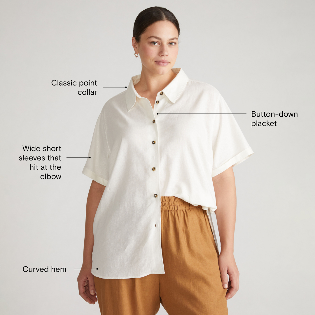 Dune Short Sleeve Linen Shirt - White | Universal Standard